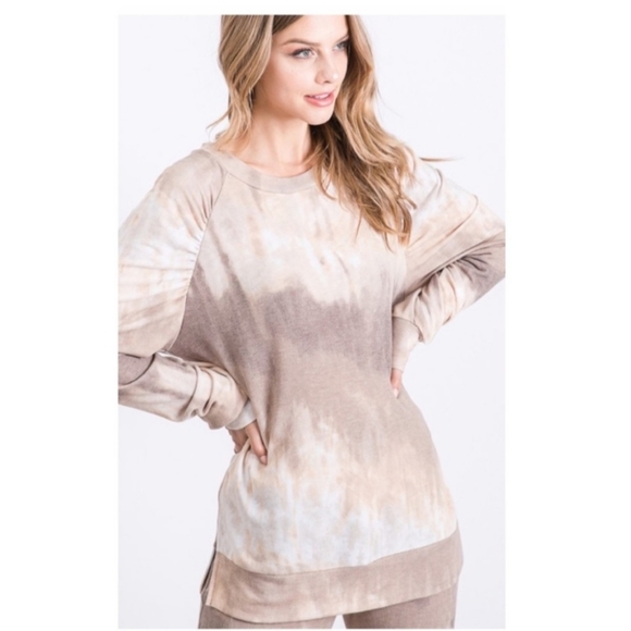 NWT First Love French Terry Tie-Dye long-sleeved top. - Picture 6 of 10